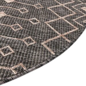 Detail image of  7' 10 x 7' 10  Washable Lattice Indoor / Outdoor Round Rug