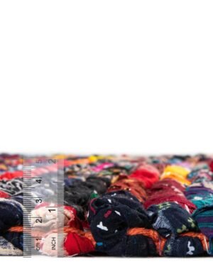 Detail image of  2' 2 x 6' 1  Hand Braided Chindi Runner Rug