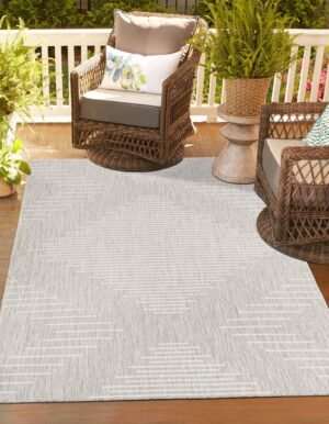 Detail image of  9' x 12'  Washable Modern Indoor / Outdoor Rug