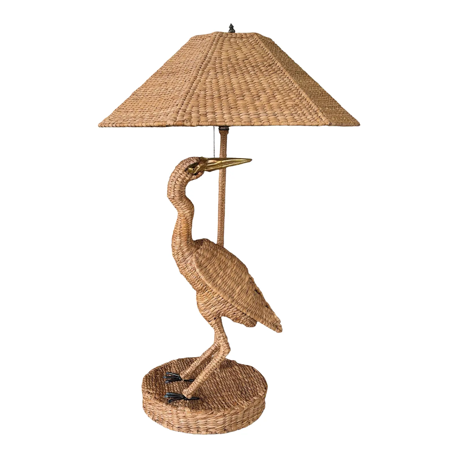 Monumental Mario Lopez Torres Woven Crane Table Lamp